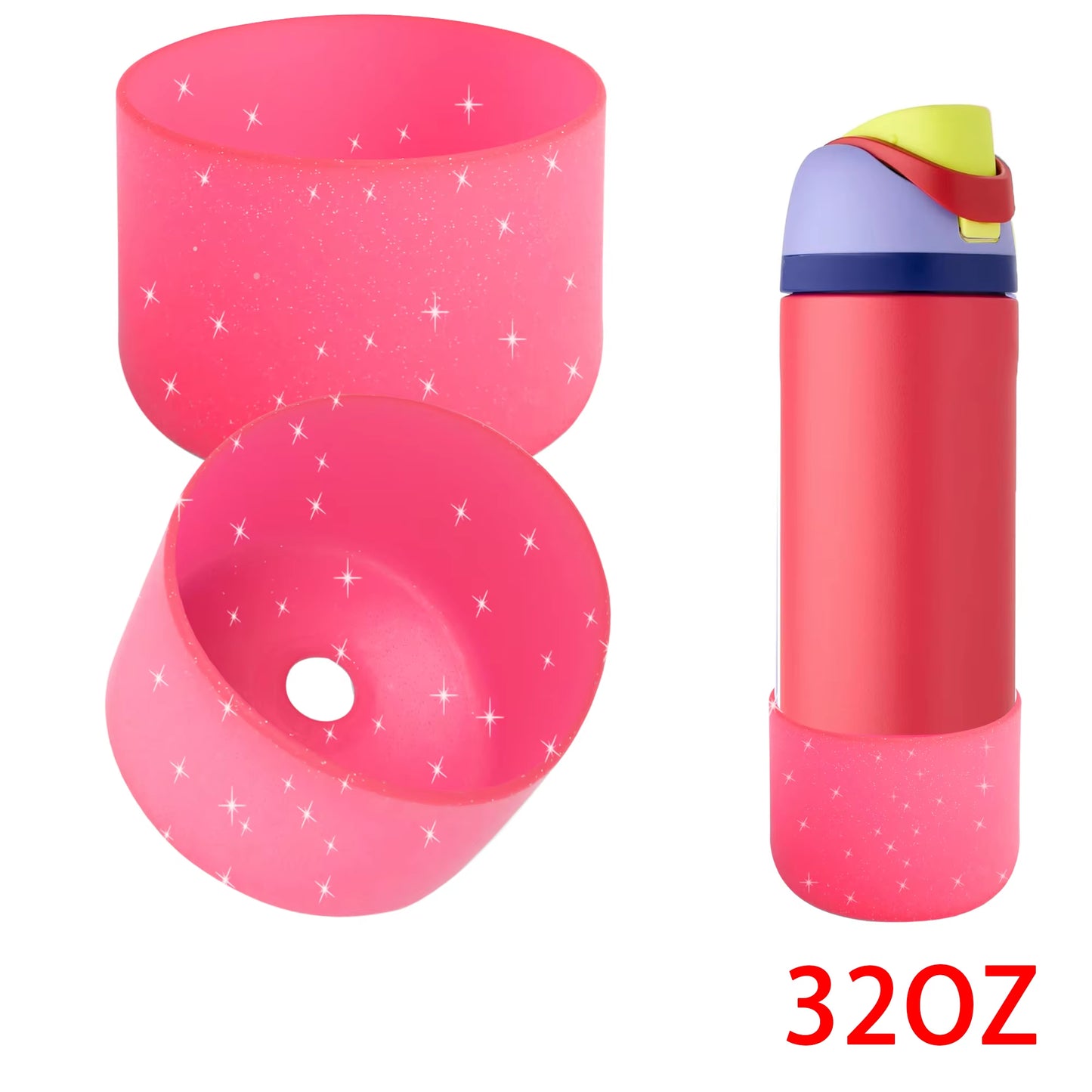 Silicone Water Bottle Boot Anti-Slip for Owala 24Oz 32Oz 40Oz Protective Sleeve Bottom Protector Quencher Adventure