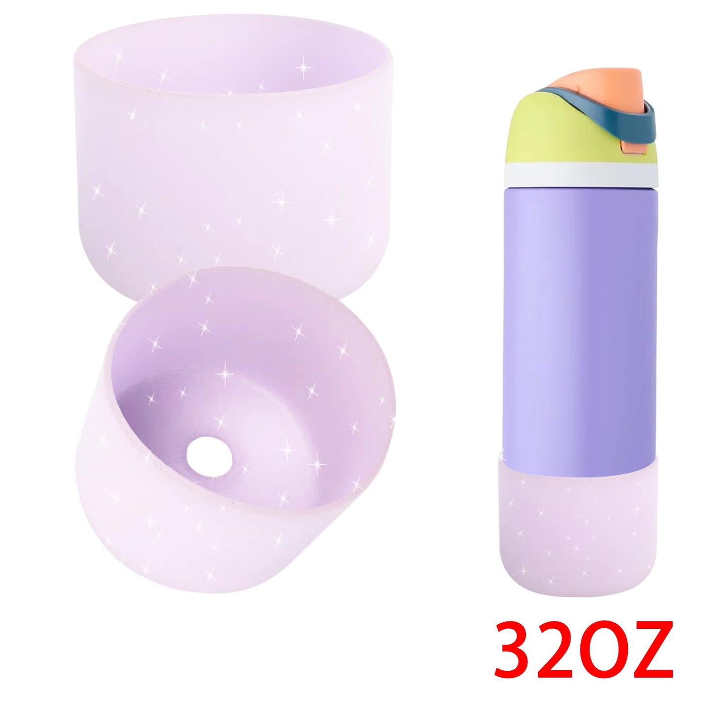 Silicone Water Bottle Boot Anti-Slip for Owala 24Oz 32Oz 40Oz Protective Sleeve Bottom Protector Quencher Adventure