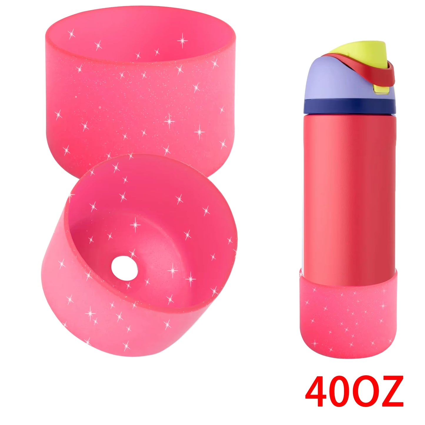 Silicone Water Bottle Boot Anti-Slip for Owala 24Oz 32Oz 40Oz Protective Sleeve Bottom Protector Quencher Adventure